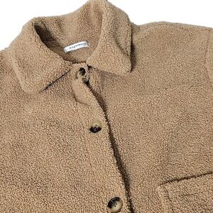 ANGASHION Sherpa Teddy Bear Beige Jacket Coat Unisex Size L Large LIGHT HONEY